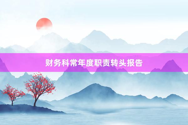财务科常年度职责转头报告