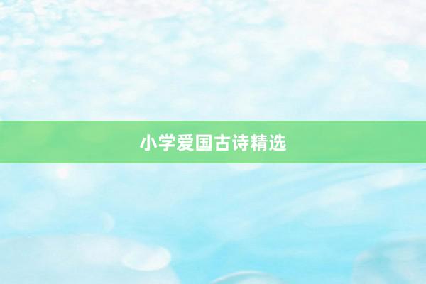 小学爱国古诗精选